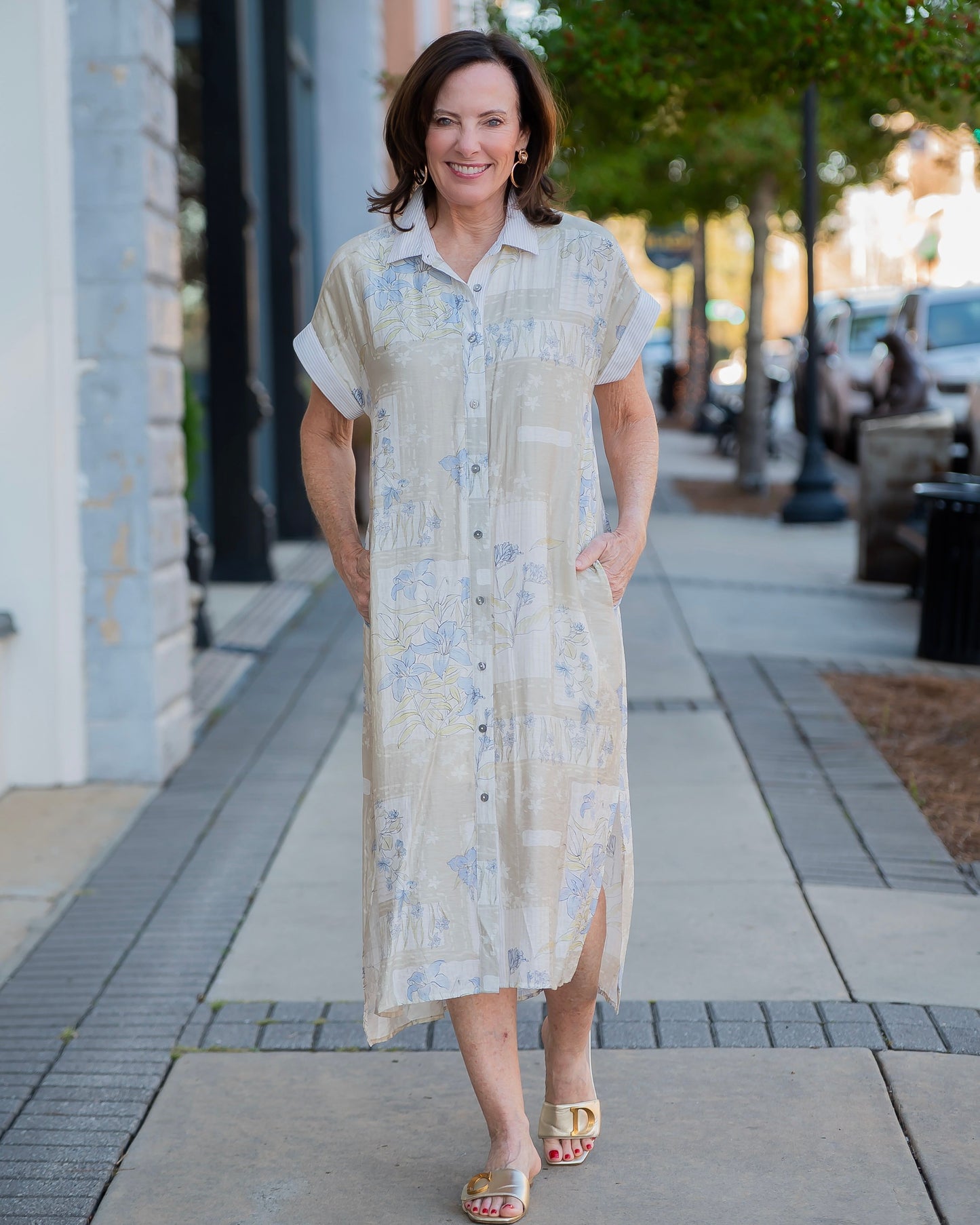 Dallas Collared Floral Midi Dress