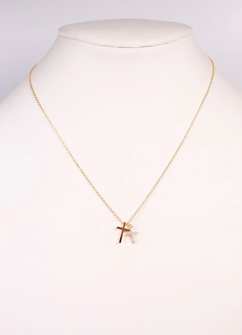 Francia Cross Necklace GOLD