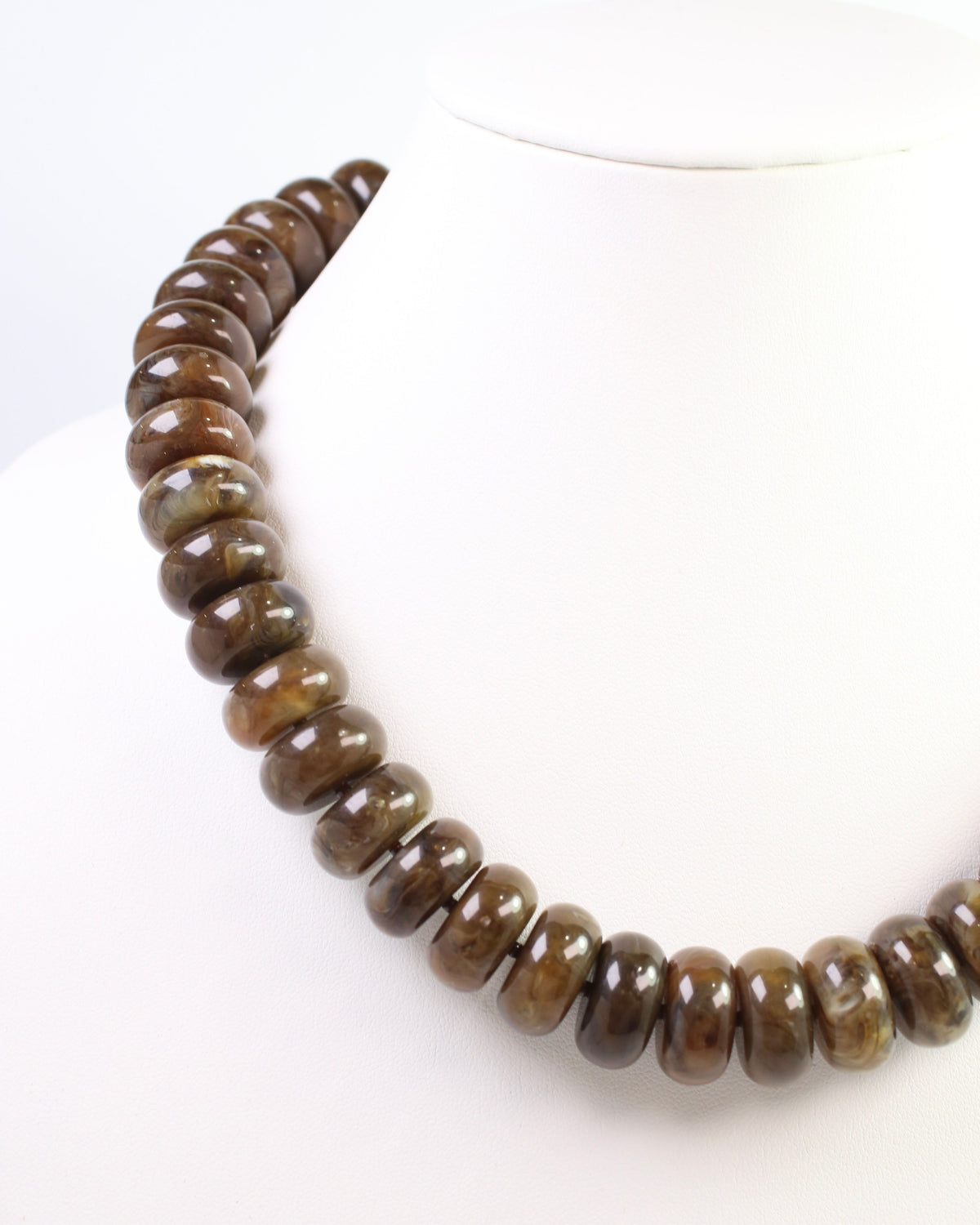 Pipestone Marble Beaded Necklace Brown