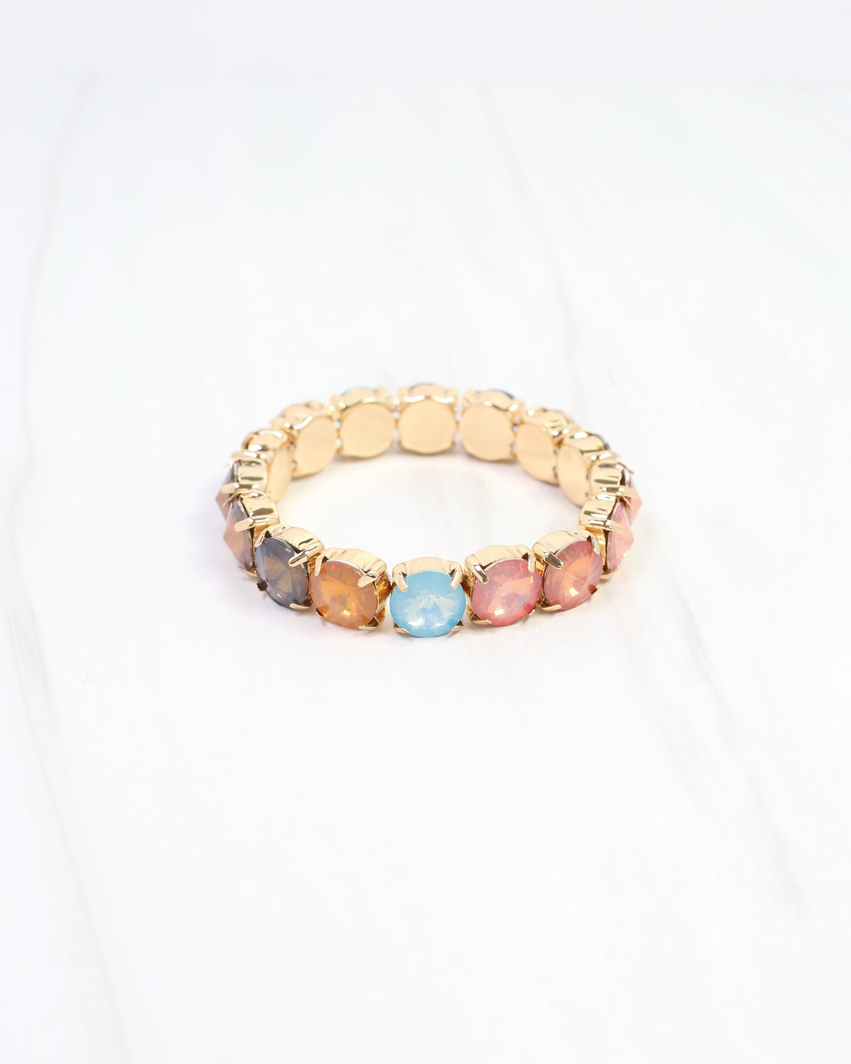 Harper Rhinestone Stretch Bracelet Earth Multi