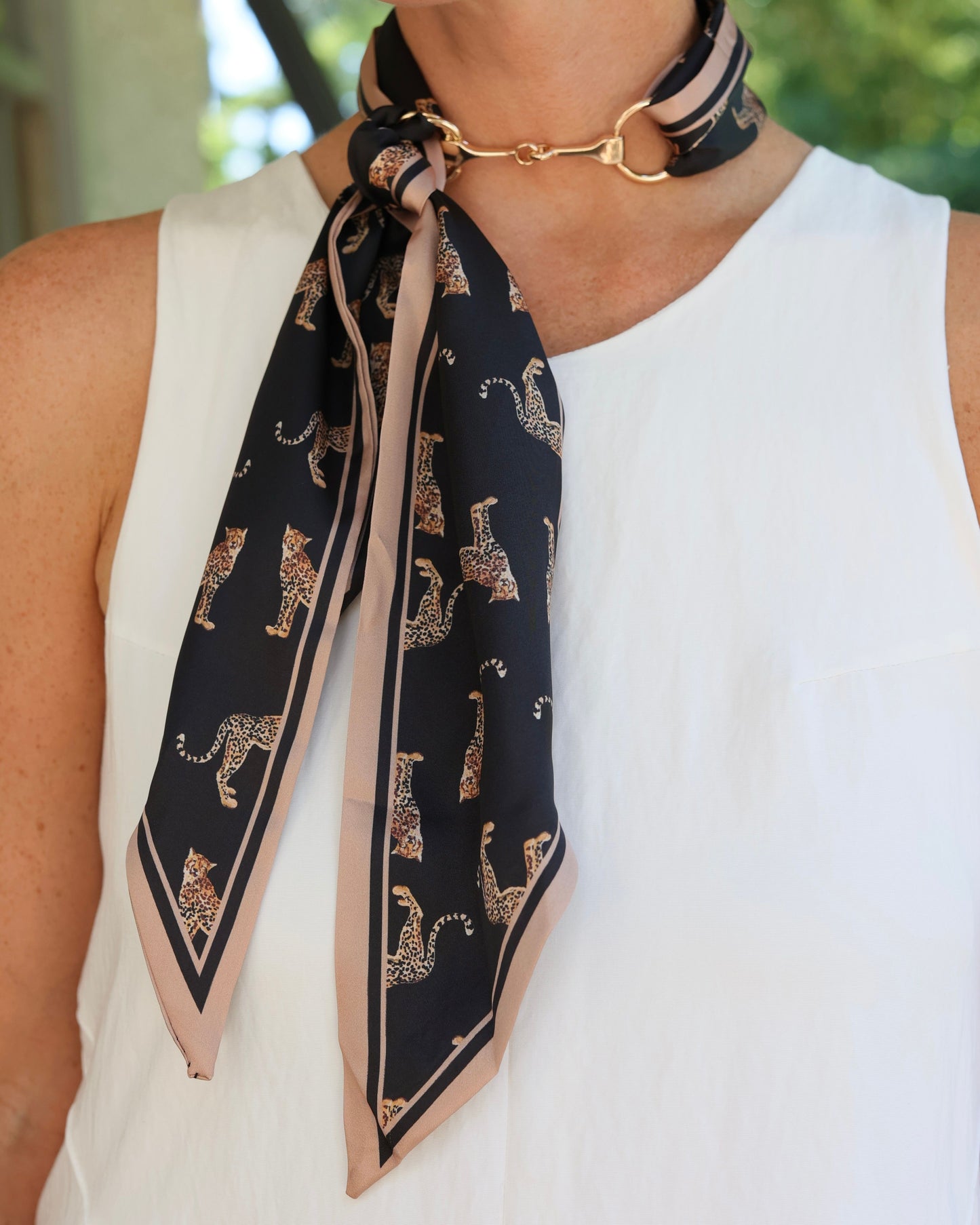 Henley Horsebit Buckle Scarf Black