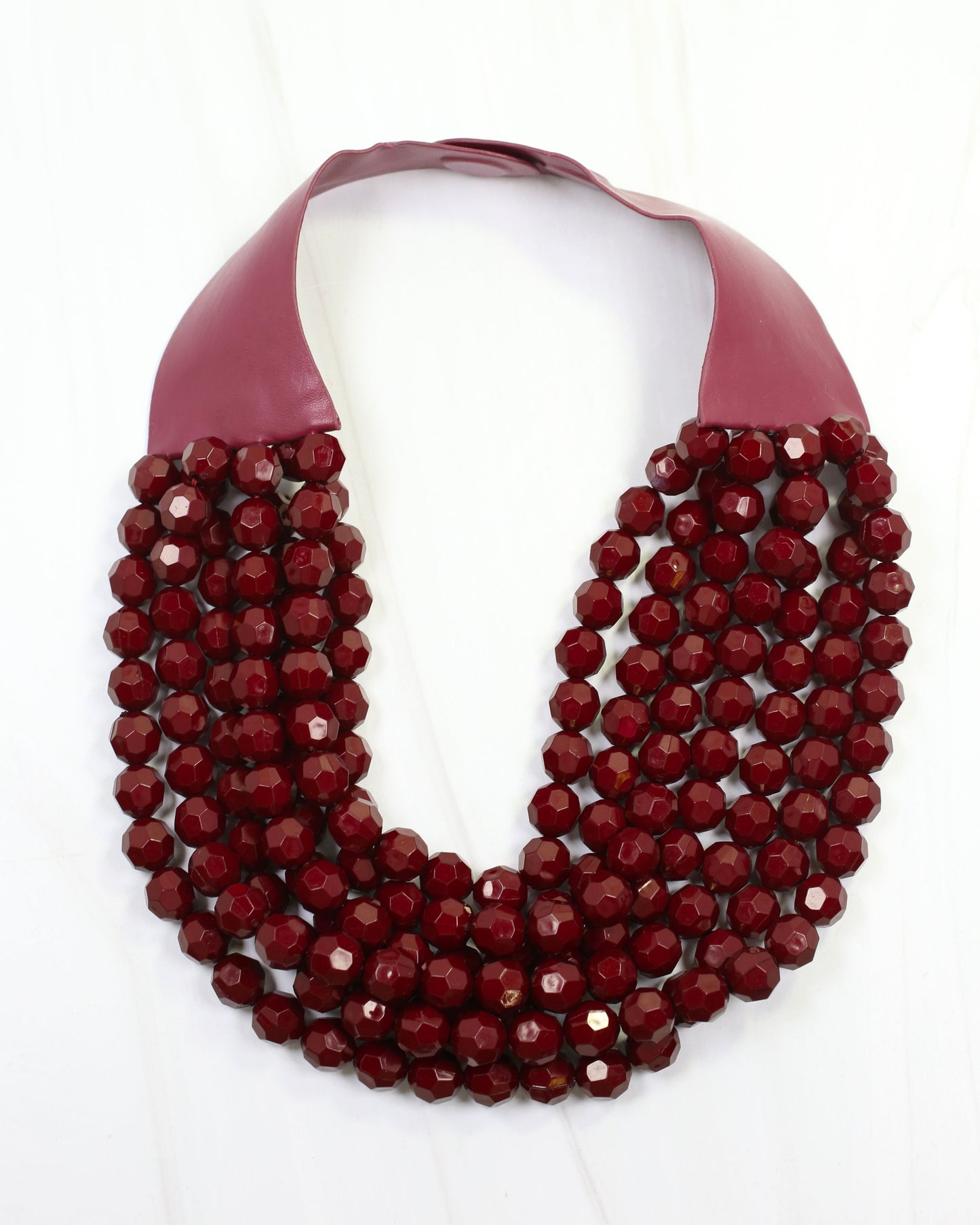 Cadence Multi Layered Beaded Necklace Maroon