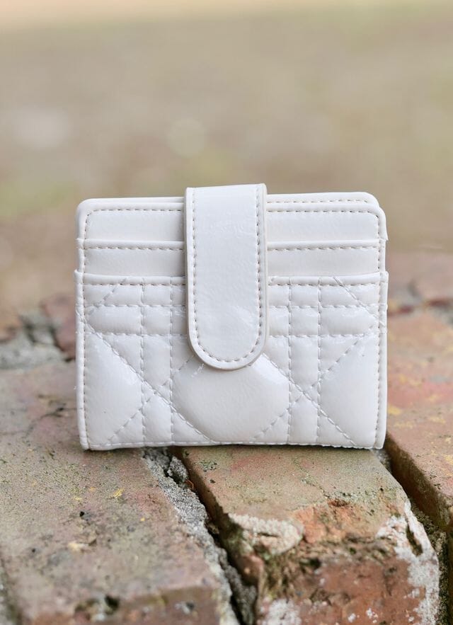 Tate Card Holder Wallet IVORY PATENT LQ - Caroline Hill