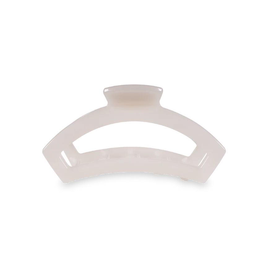 Teleties Small Open Hair Clip- Coconut White - Caroline Hill