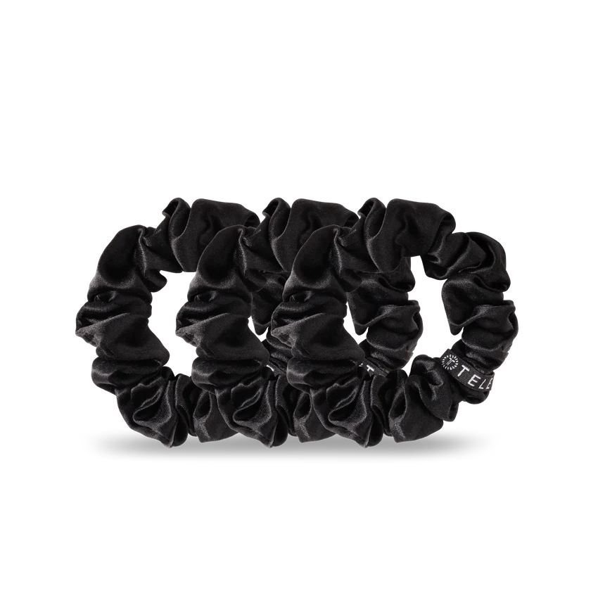 Teleties Small Silk Scrunchie- Jet Black - Caroline Hill