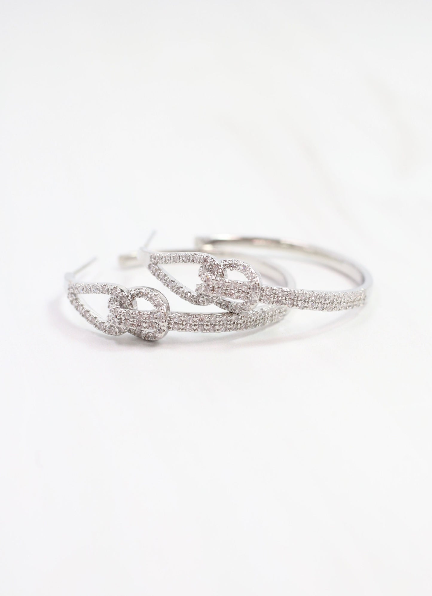 McSorley CZ Link Hoop Earring Silver