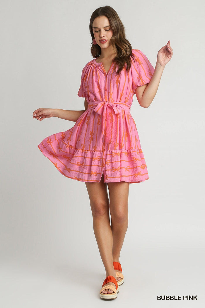 Thinking of You Two-Tone Bow Dress - Caroline Hill