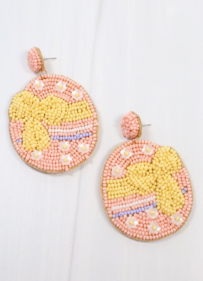 Tied with a Bow Easter Egg Earring LIGHT PINK - Caroline Hill