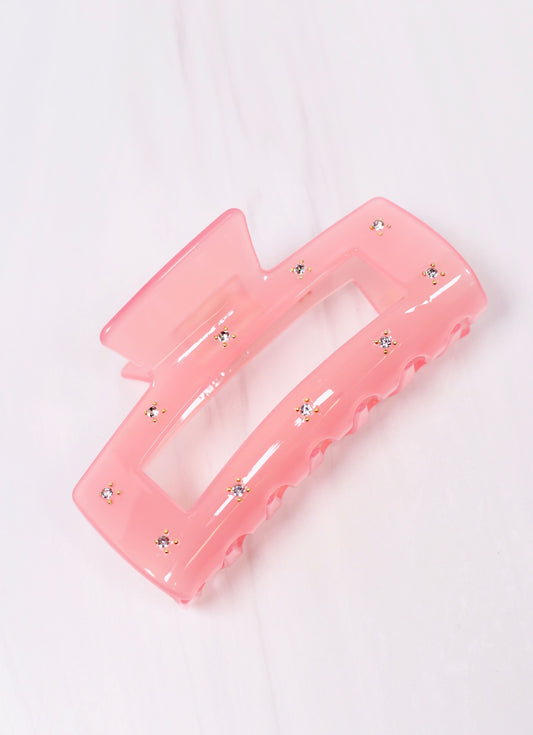 Titus CZ Hair Clip PINK - Caroline Hill