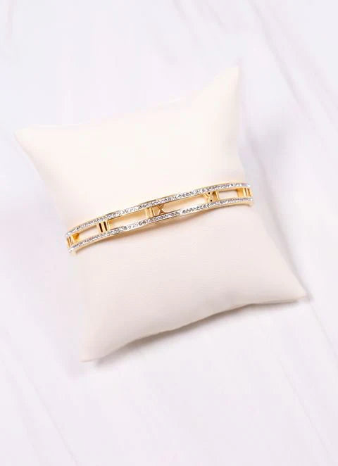 Alfrida CZ Roman Numeral Bracelet Gold