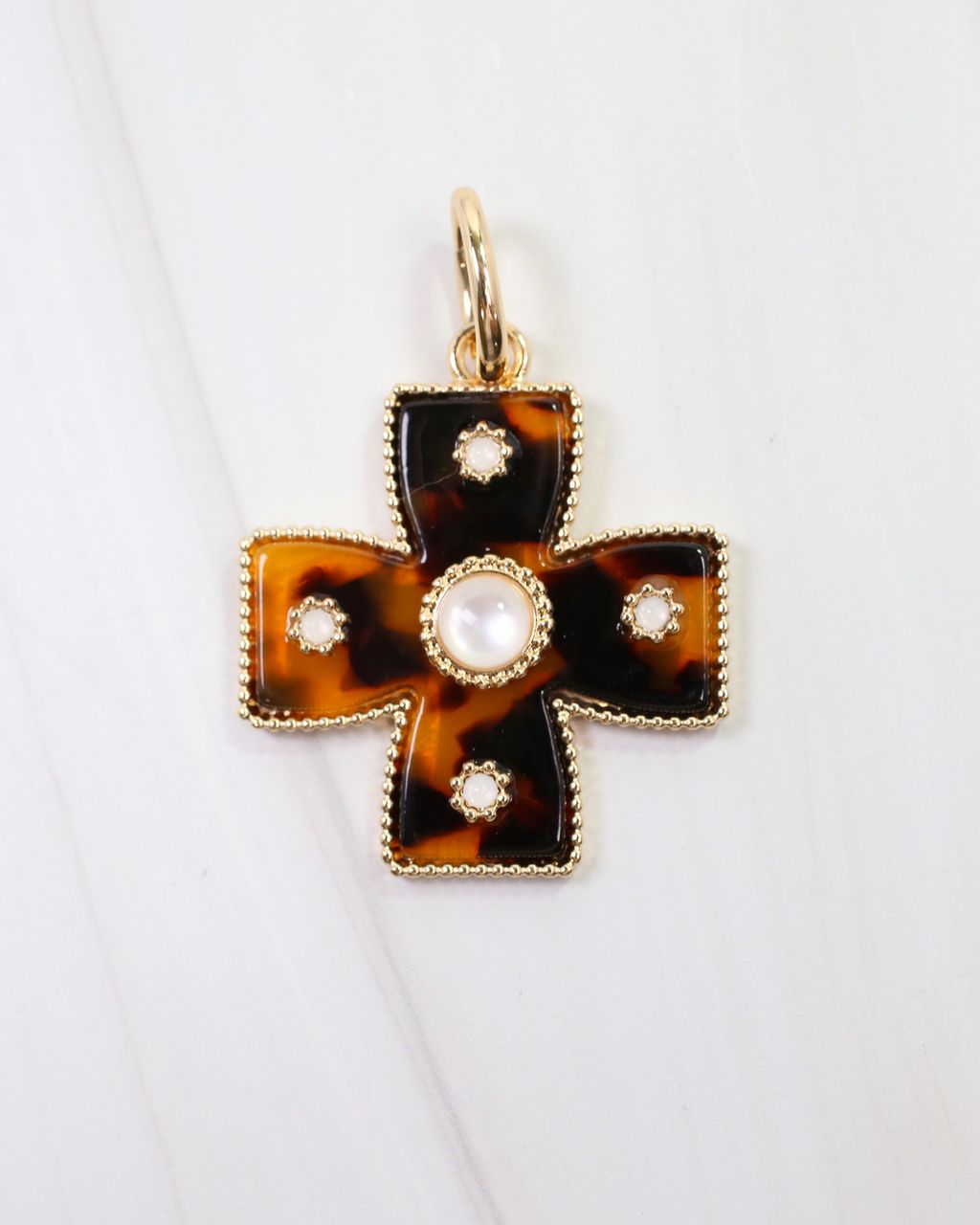 Cayce Small Cross Charm Tortoise