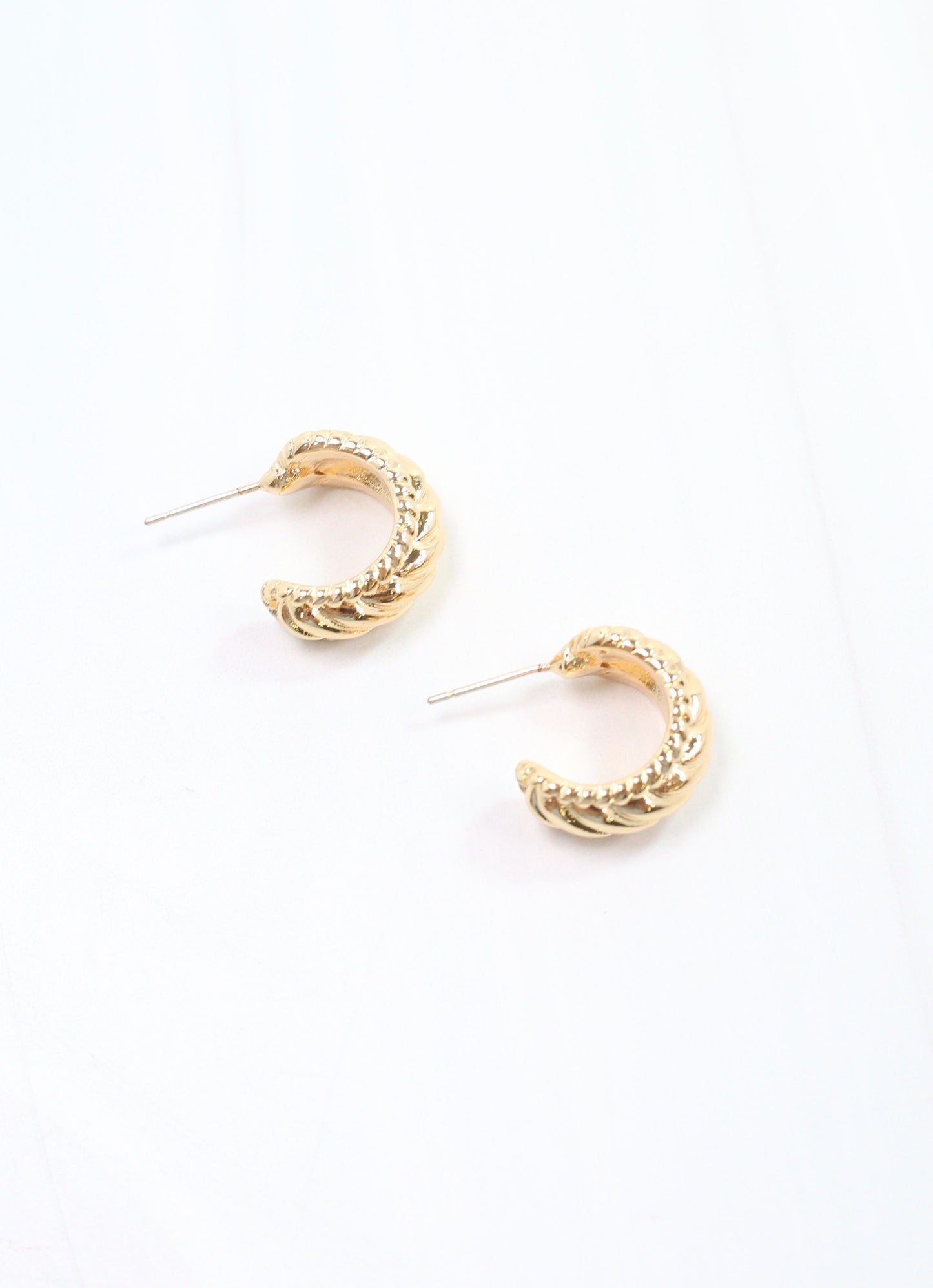 Tony Textured Hoop Earring Gold