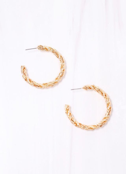 Tomley Twisted Hoop Earring GOLD - Caroline Hill