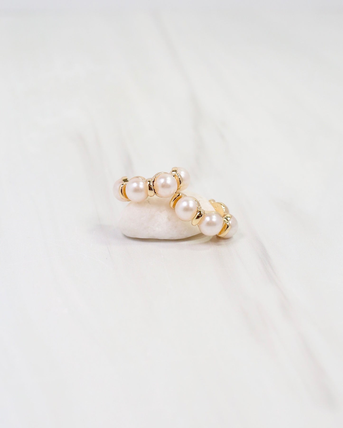 Brooking Pearl Mini Hoop Earring Cream