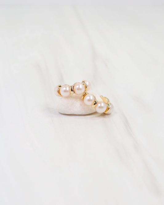 Brooking Pearl Mini Hoop Earring Cream