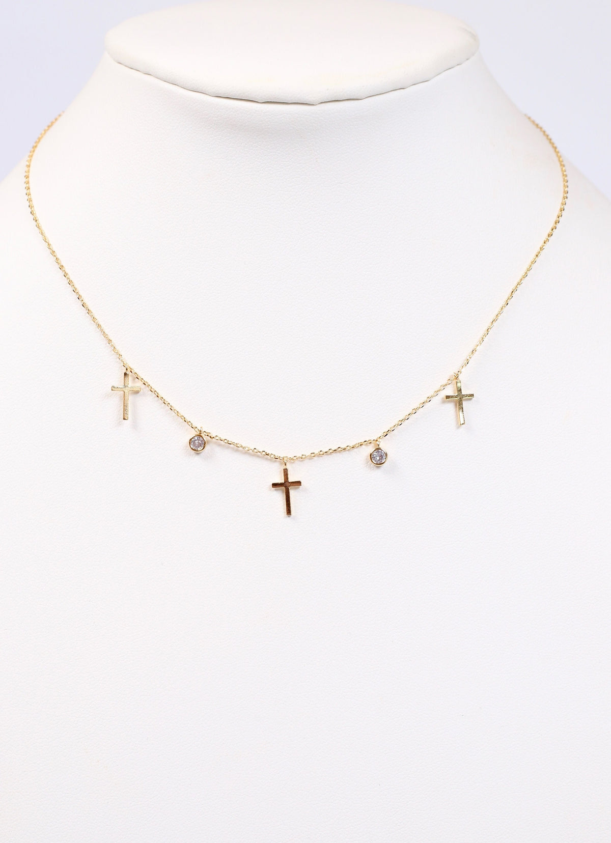 Trinty Cross Charm Necklace GOLD - Caroline Hill