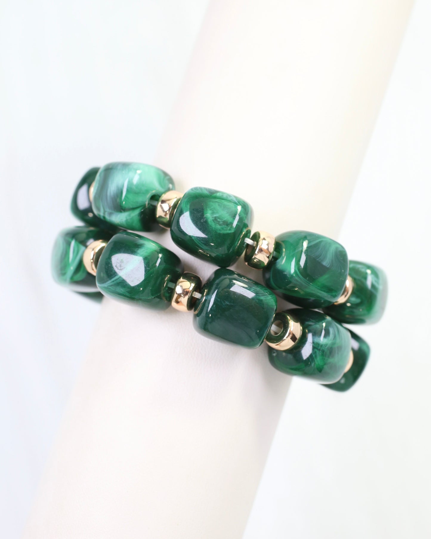 Raquel Beaded Bracelet Set Green