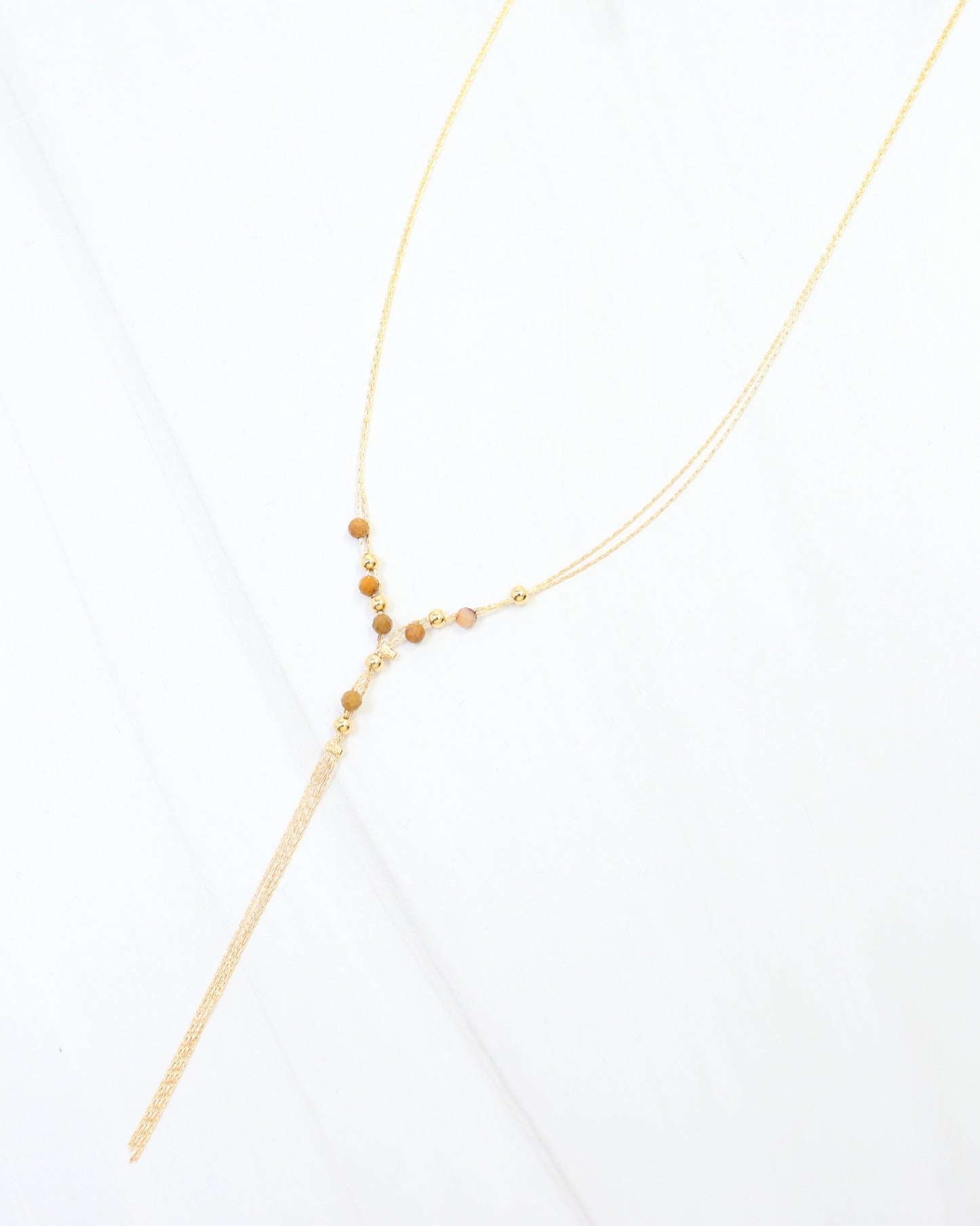 Merida Beaded Tassel Necklace Brown