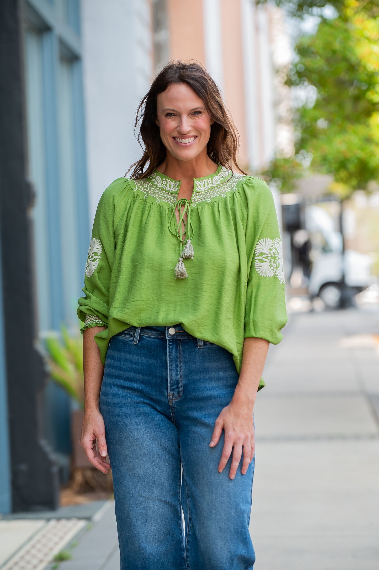 Moulton Boho Embroidered Long Sleeve Blouse