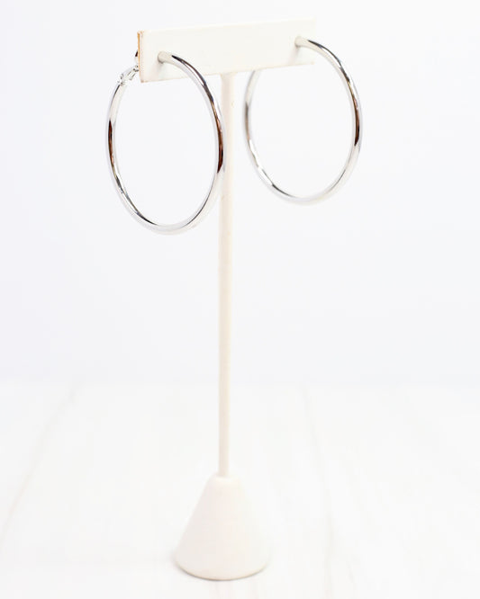 Lucille Hoop Earring Shiny Silver