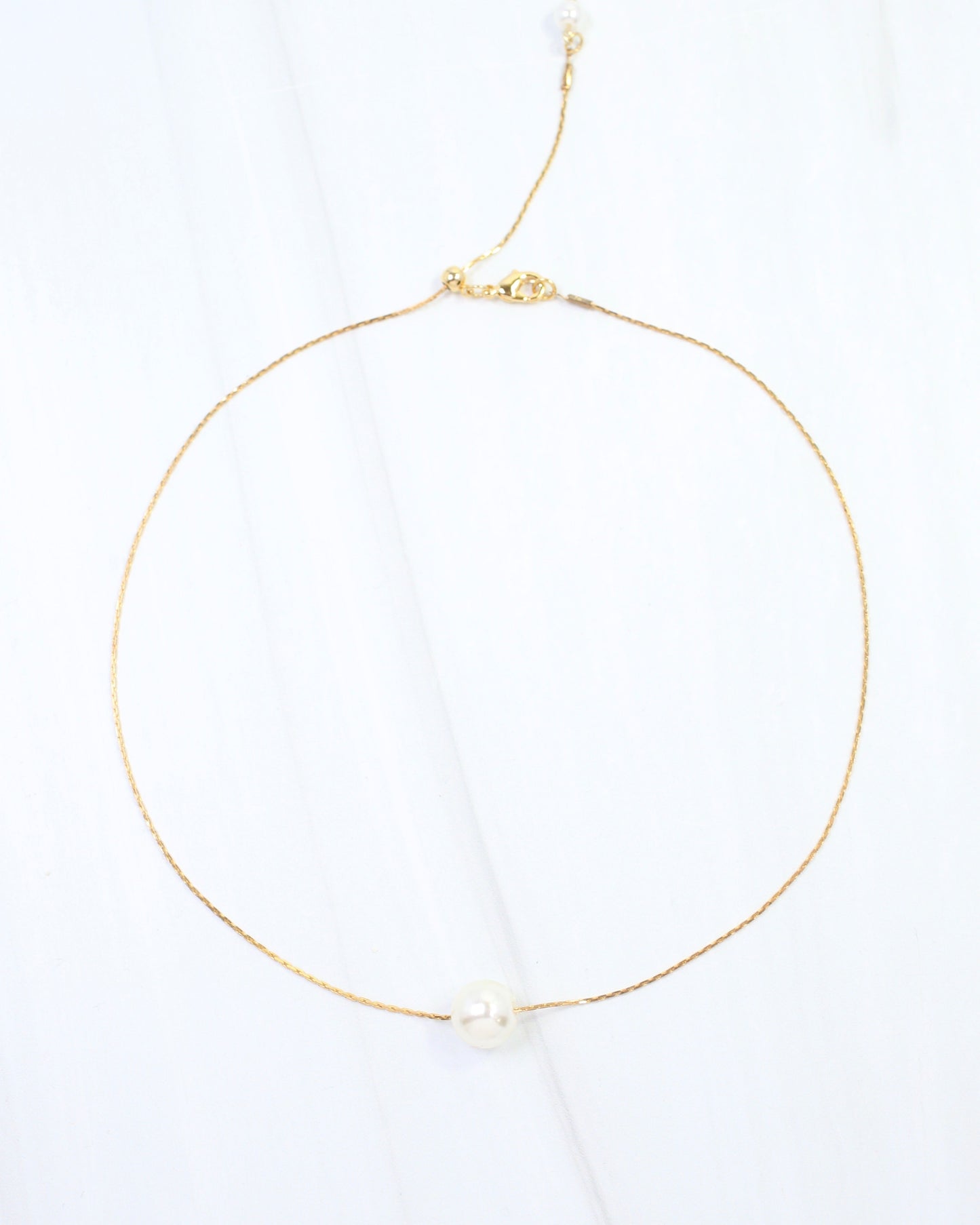 Nora Dainty Pearl Necklace WP Gold