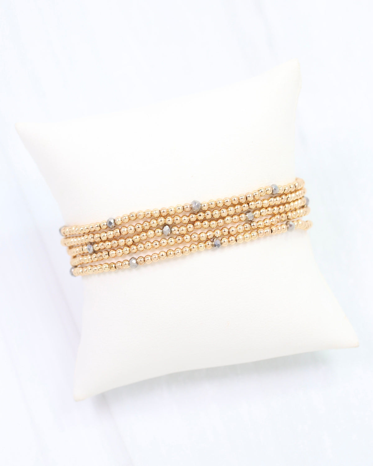 Malena Beaded Bracelet Set Hematite