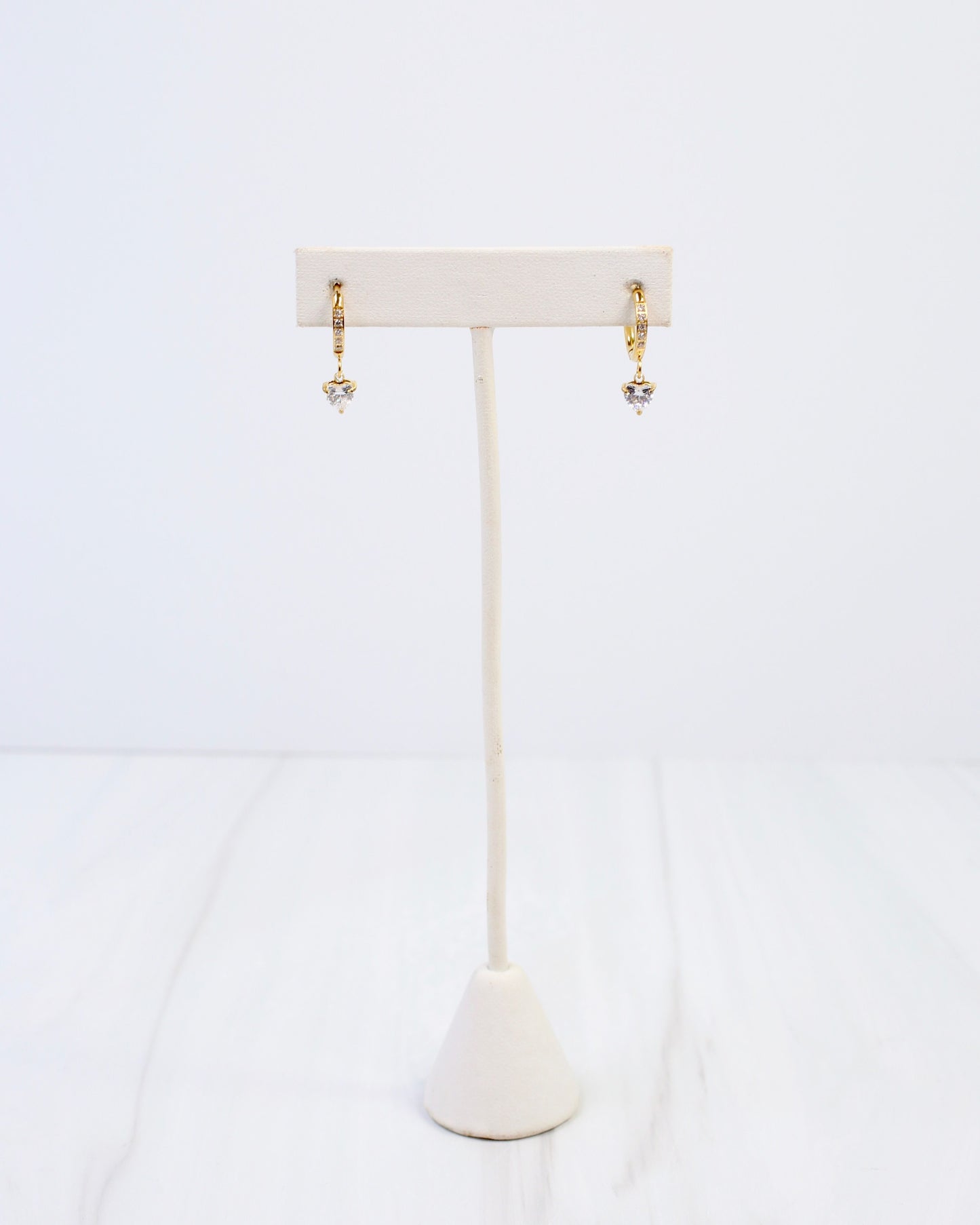 Lenox CZ Heart Huggie Earring Gold