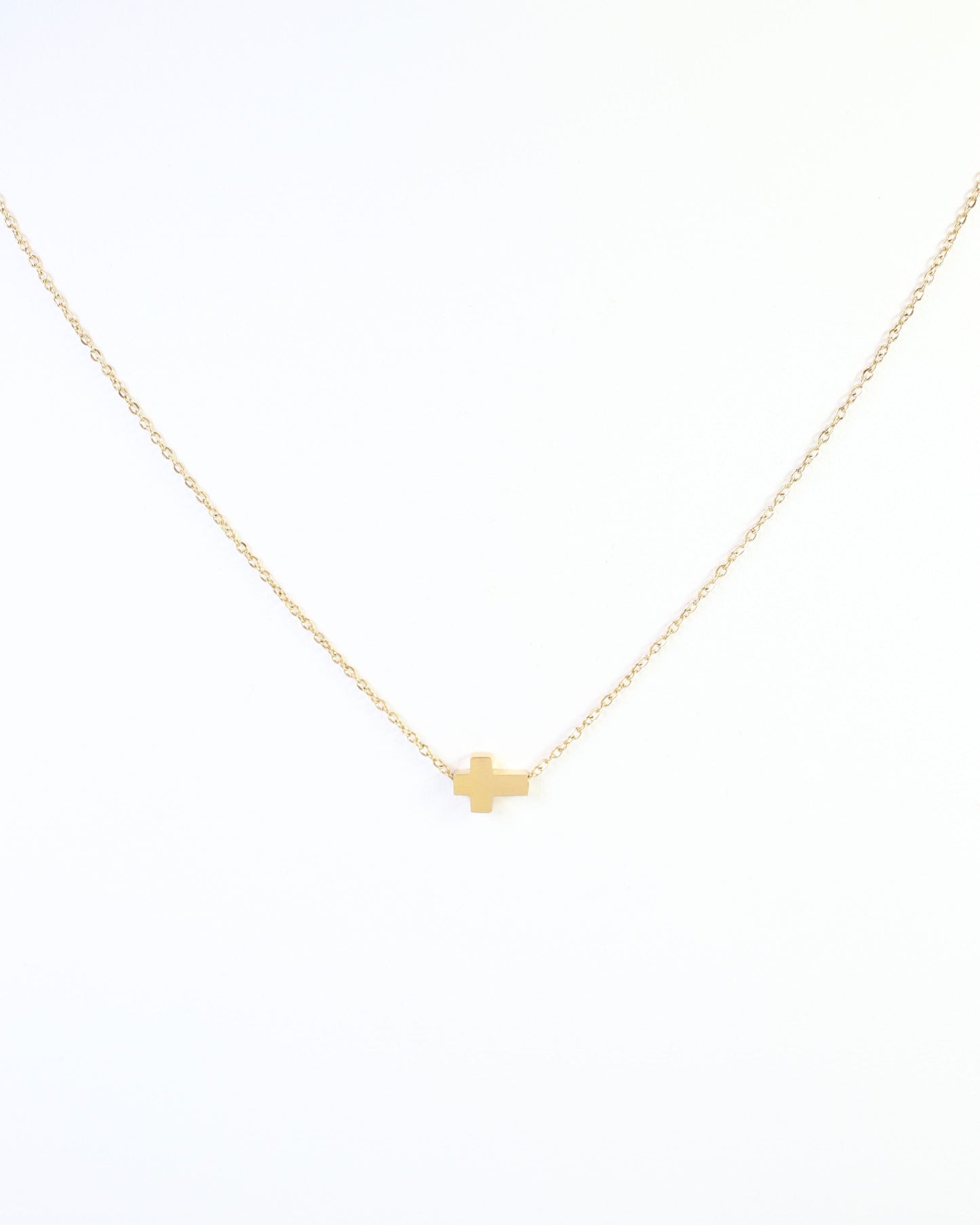 Bronx Cross Necklace Gold