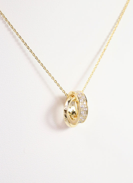 Nella Necklace with Circle Charm Gold