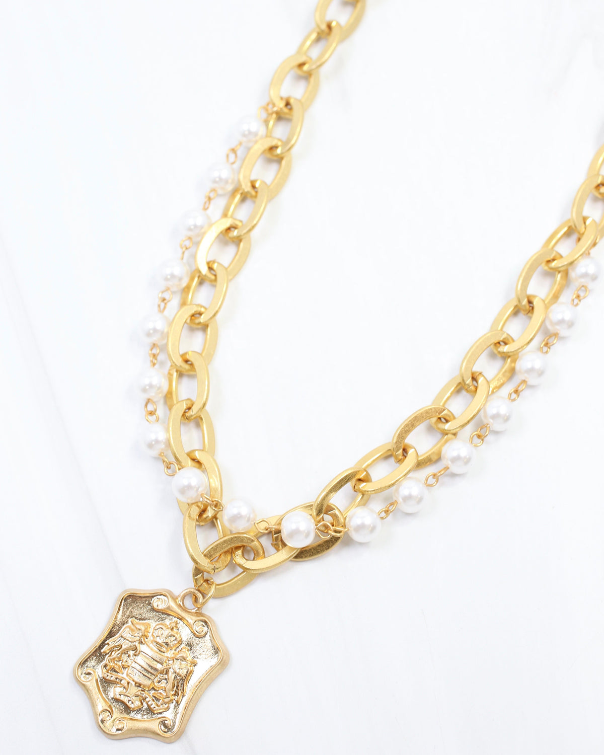 Prince Pearl Chain and Medallion Necklace WRVG