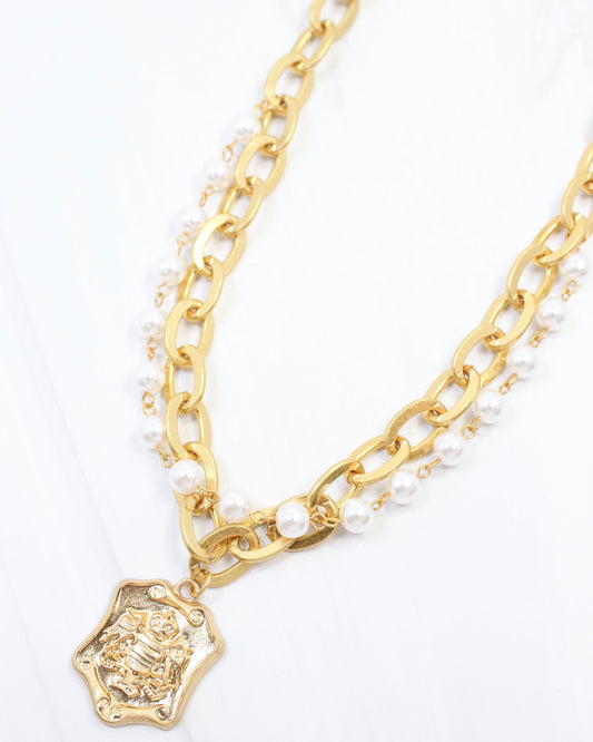 Prince Pearl Chain and Medallion Necklace WRVG