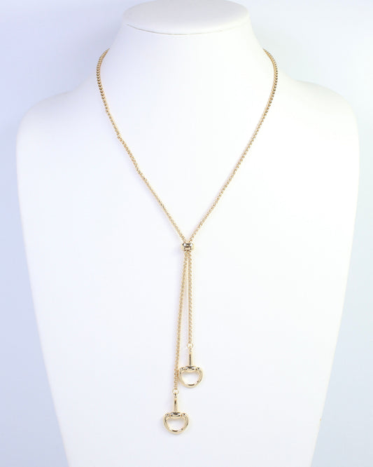 Frances Horsebit  Adjustable Chain Necklace Gold