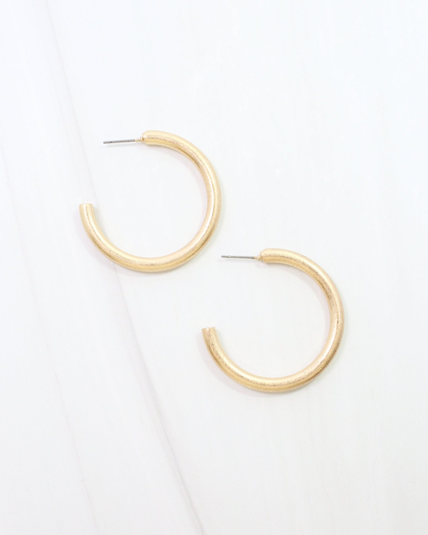 Lexi Small Hoop Earring WR Worn Gold