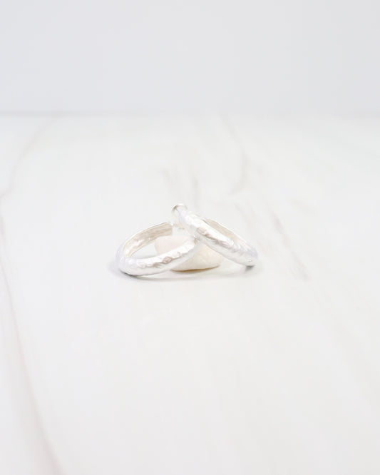 Glassboro Hammered Hoop Earring WR Matte Silver