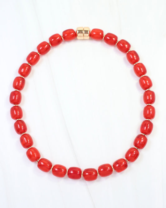 Karsyn Beaded Magnetic Necklace Red