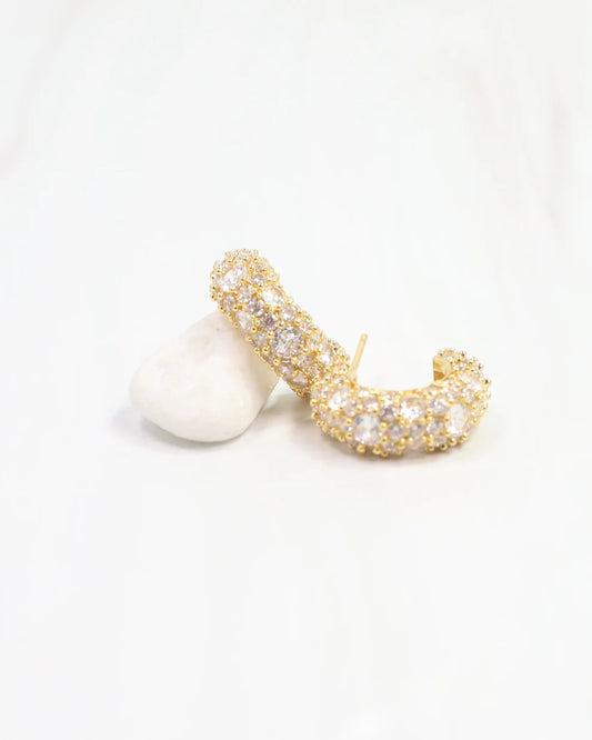 Lancaster CZ Hoop Earring Gold