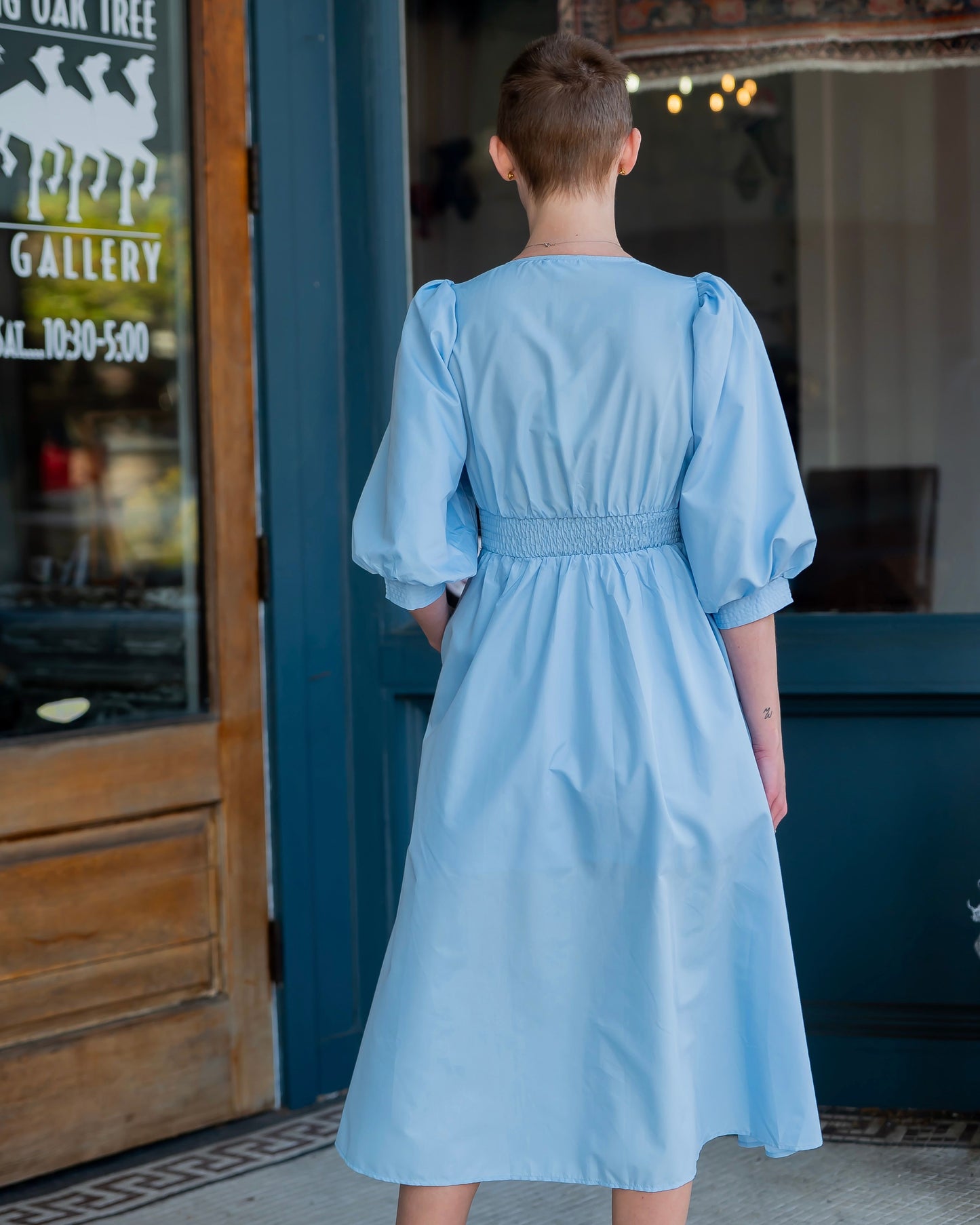 Marlowe Solid ¾ Sleeve Midi Dress