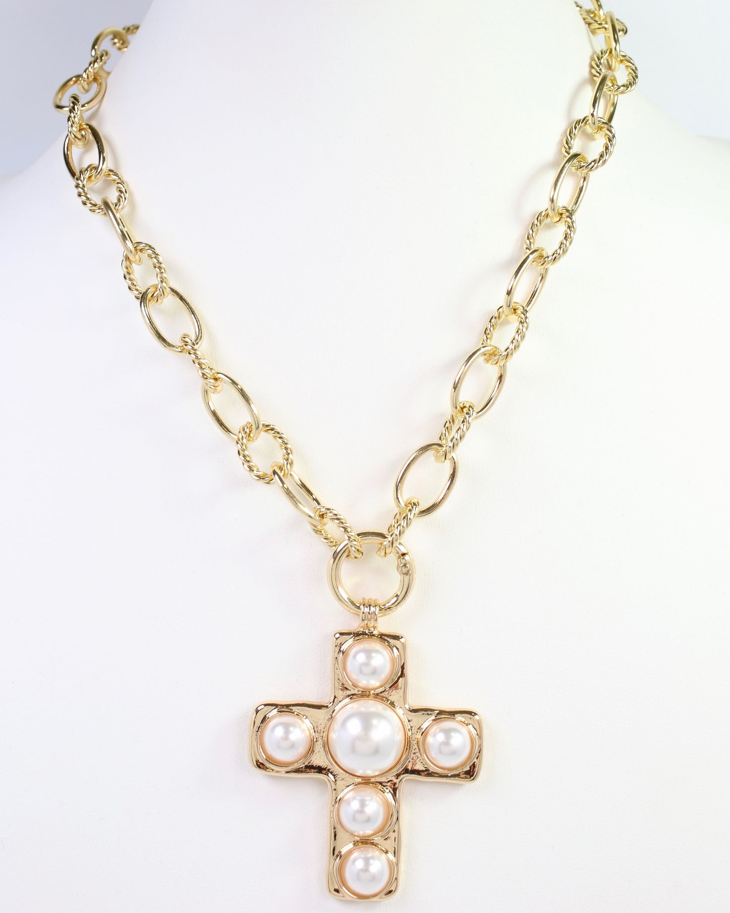 Nampa Cross Pendant Necklace Gold