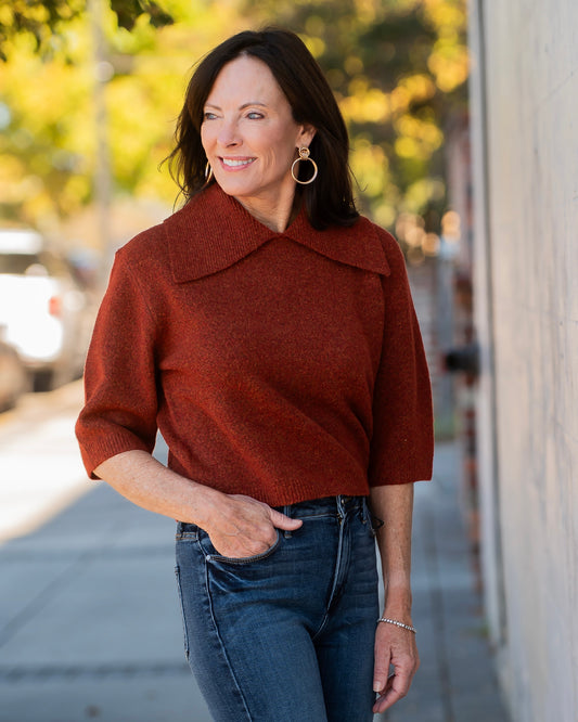 Cordelia Collared Knit Top