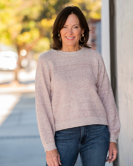 Huron Bubble Sleeve Sweater-Mauve