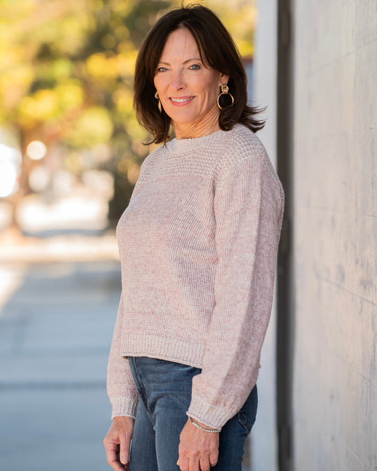 Huron Bubble Sleeve Sweater-Mauve