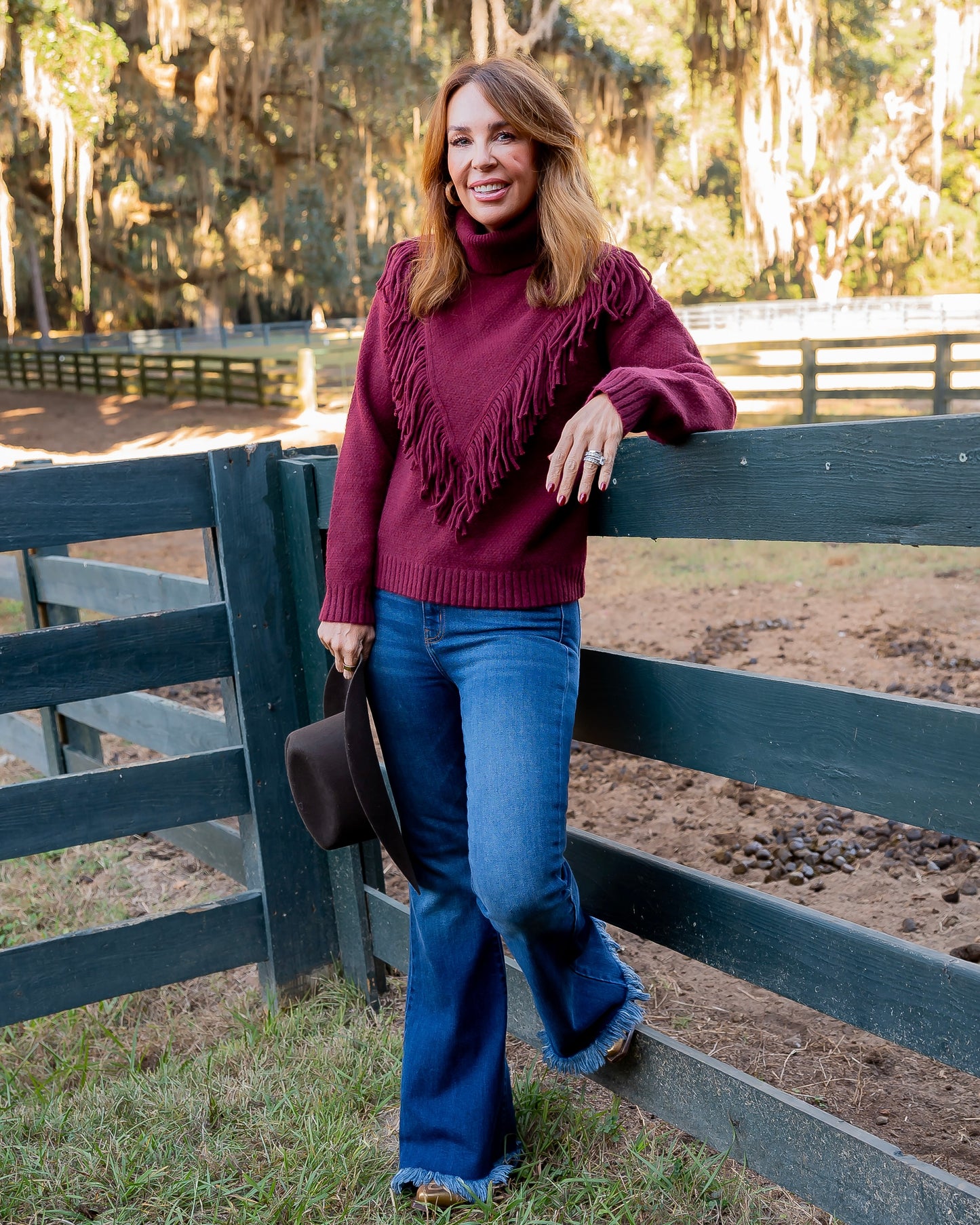 Ayda Burgundy Long Sleeve Sweater