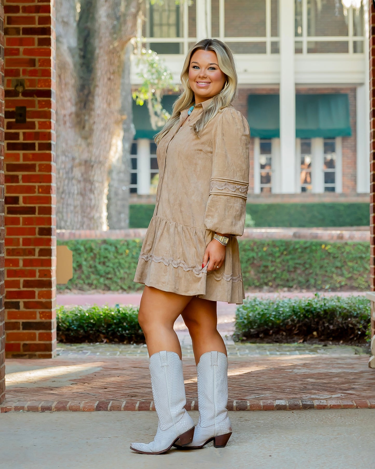 Sassy Suede Babydoll Dress