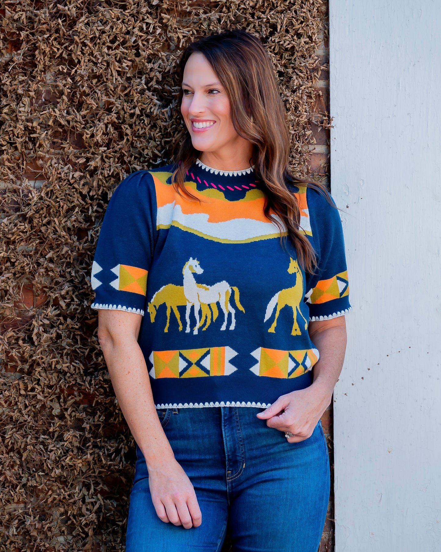 Aiken Horse Detail Top