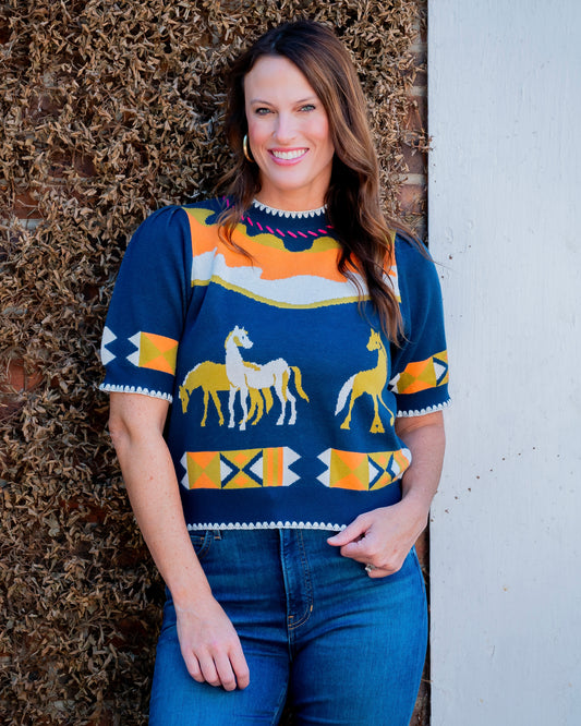 Aiken Horse Detail Top