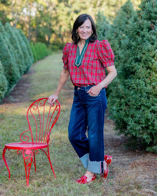 Wilson Red Plaid Top