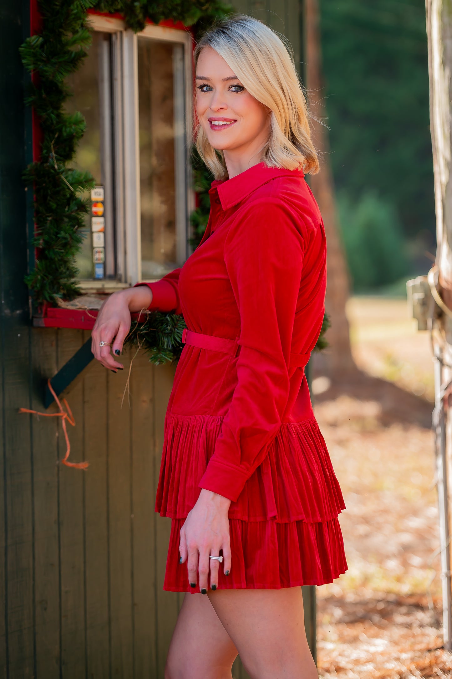 Centerville Button Down Dress - Red