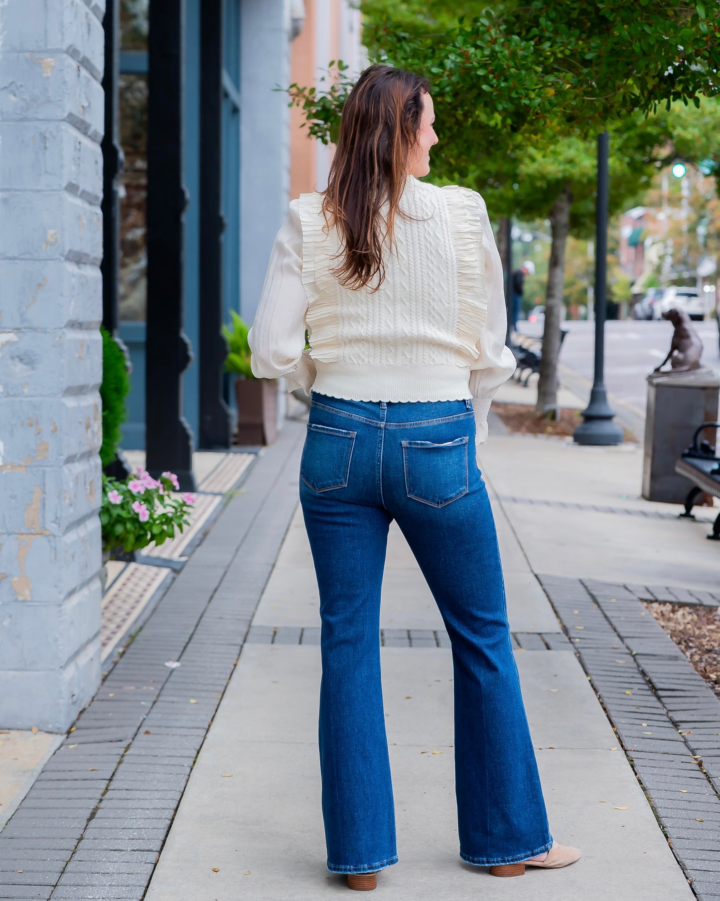 Leighton Ruffle Sweater- Ivory