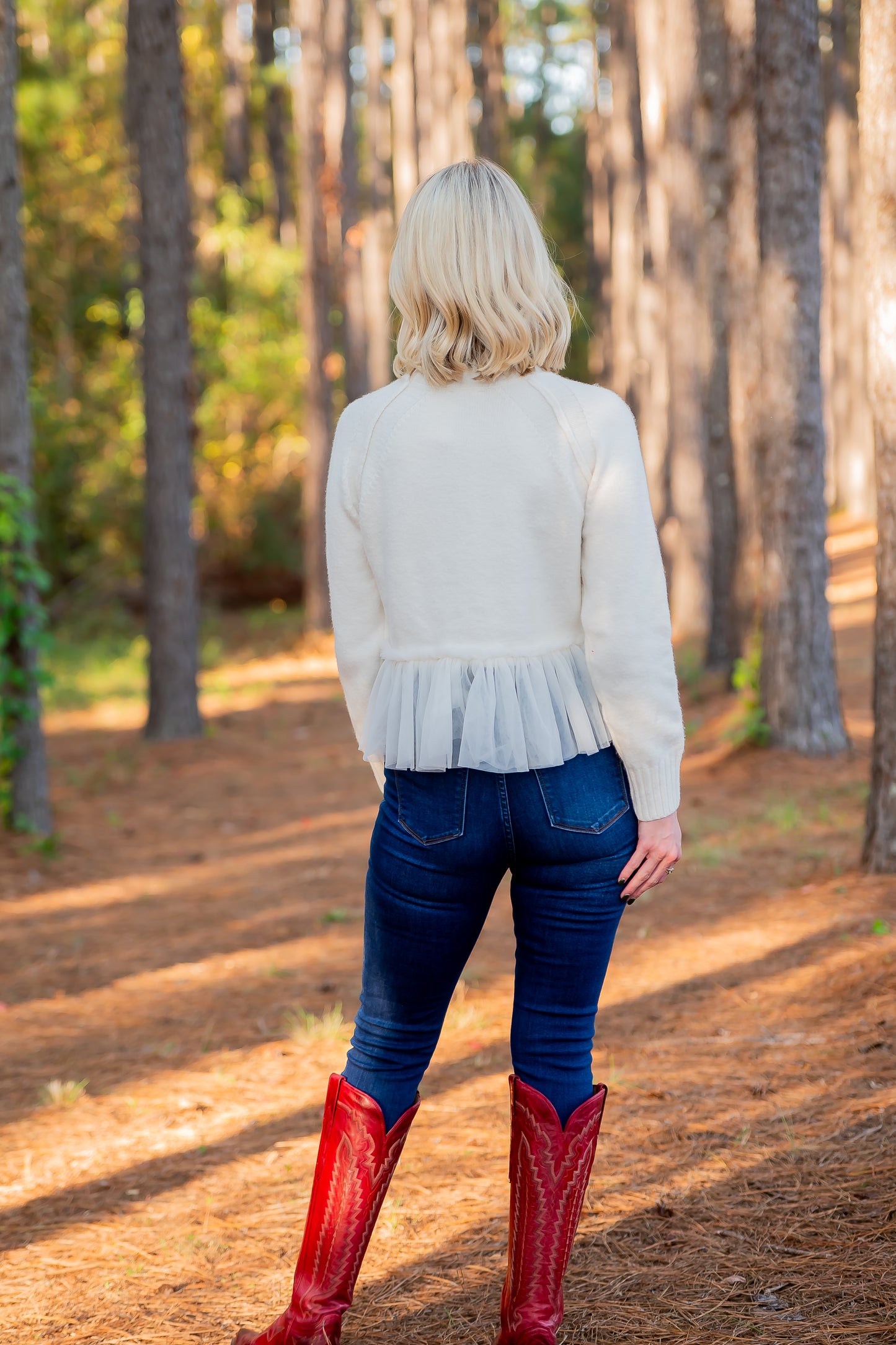 Alamosa Tulle Peplum Sweater