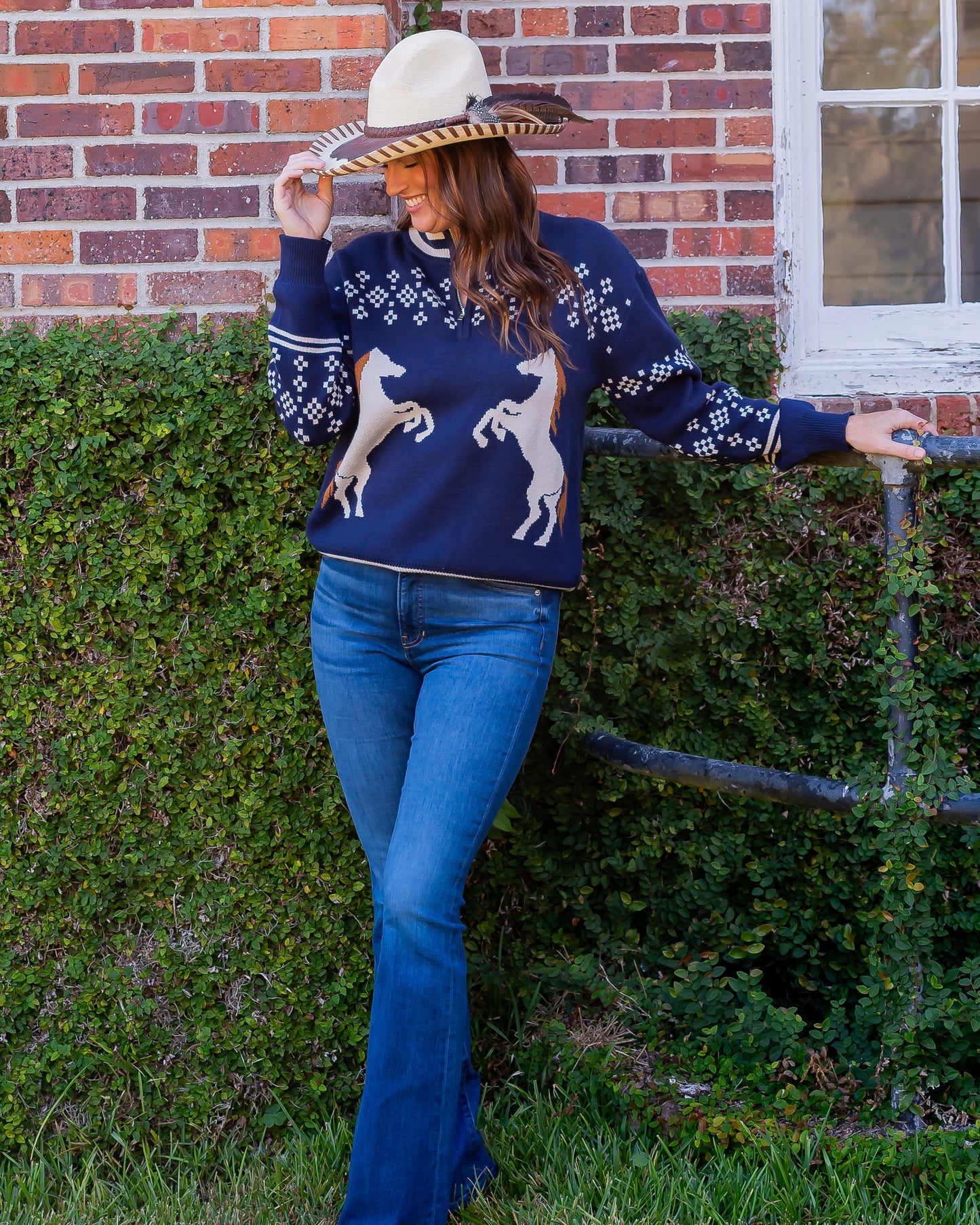 Edmore Horse Print Sweater